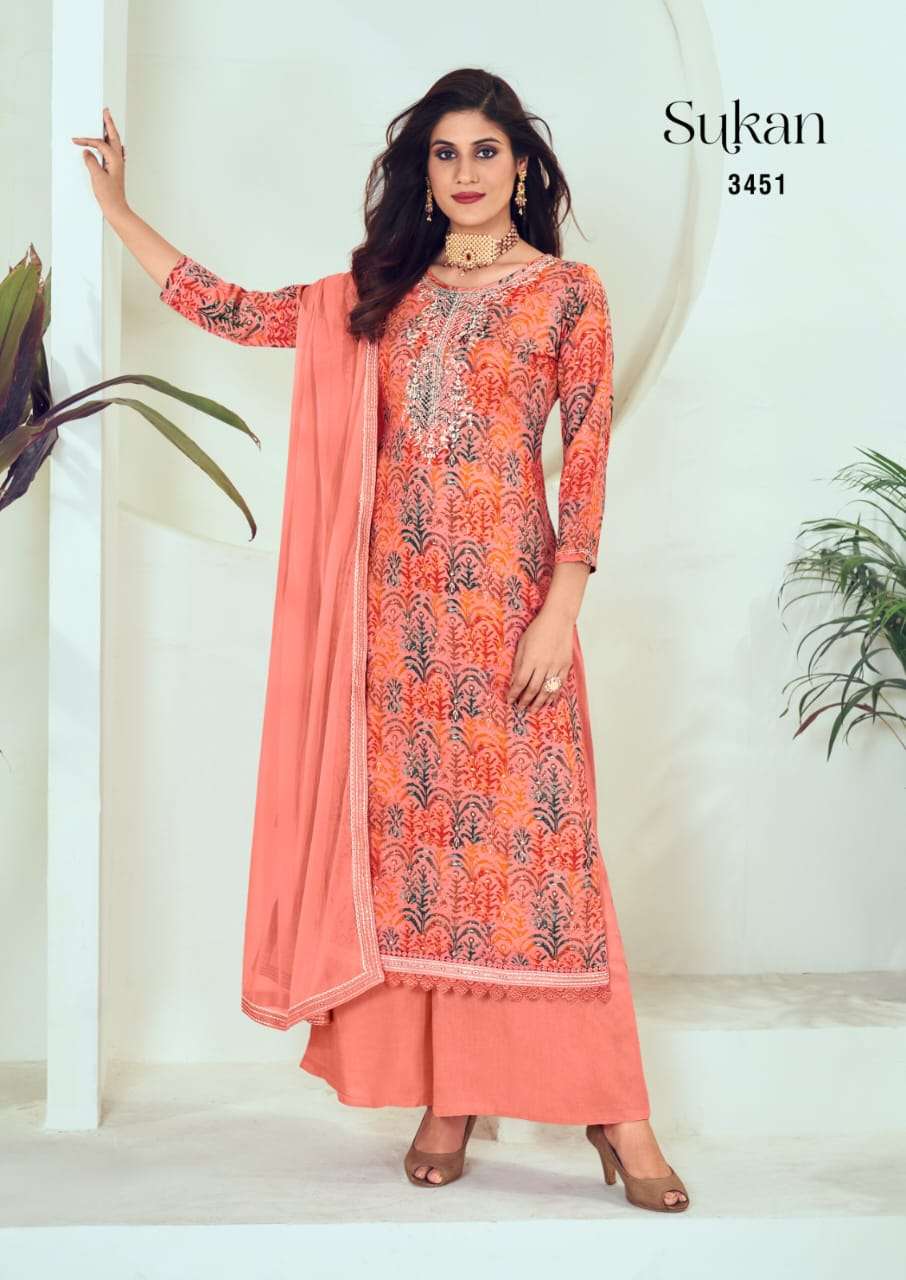RANG SUKAN RAYON PRINTED FANCY SALWAR SUITS 
