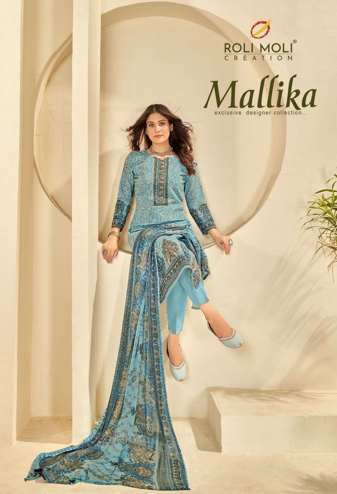 ROLI MOLI CREATION MALLIKA HEAVY INDO PRINTED COTTON SALWER SUIT COLLECTION WHOLESALE PRICE 