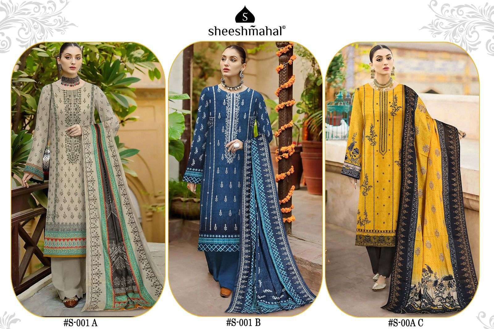 SHEESHMAHAL LAWN COLLECTION VOL-1 COLLECTION OF EMBROIDERED LAWN DUPATTA 