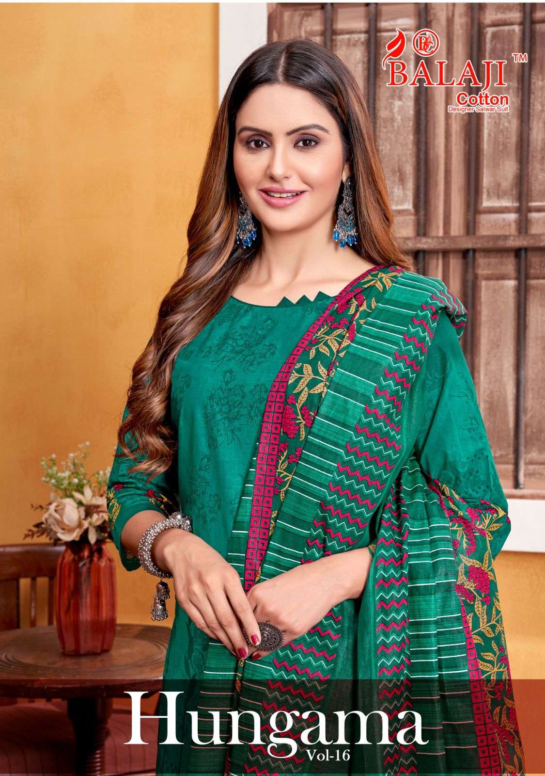 BALAJI COTTON HUNGAMA VOL 16 COTTON PRINT SUITS NEW CATALOGUE