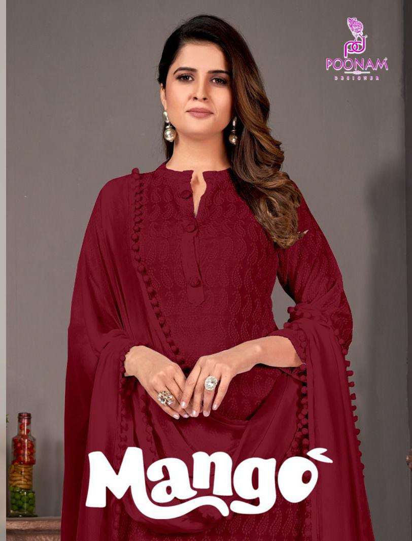 POONAM DESIGNER MANGO PURE RAYON WITH EMBRODERY WORK KURTI AVAILABLE AT WHOLESALE RATE 