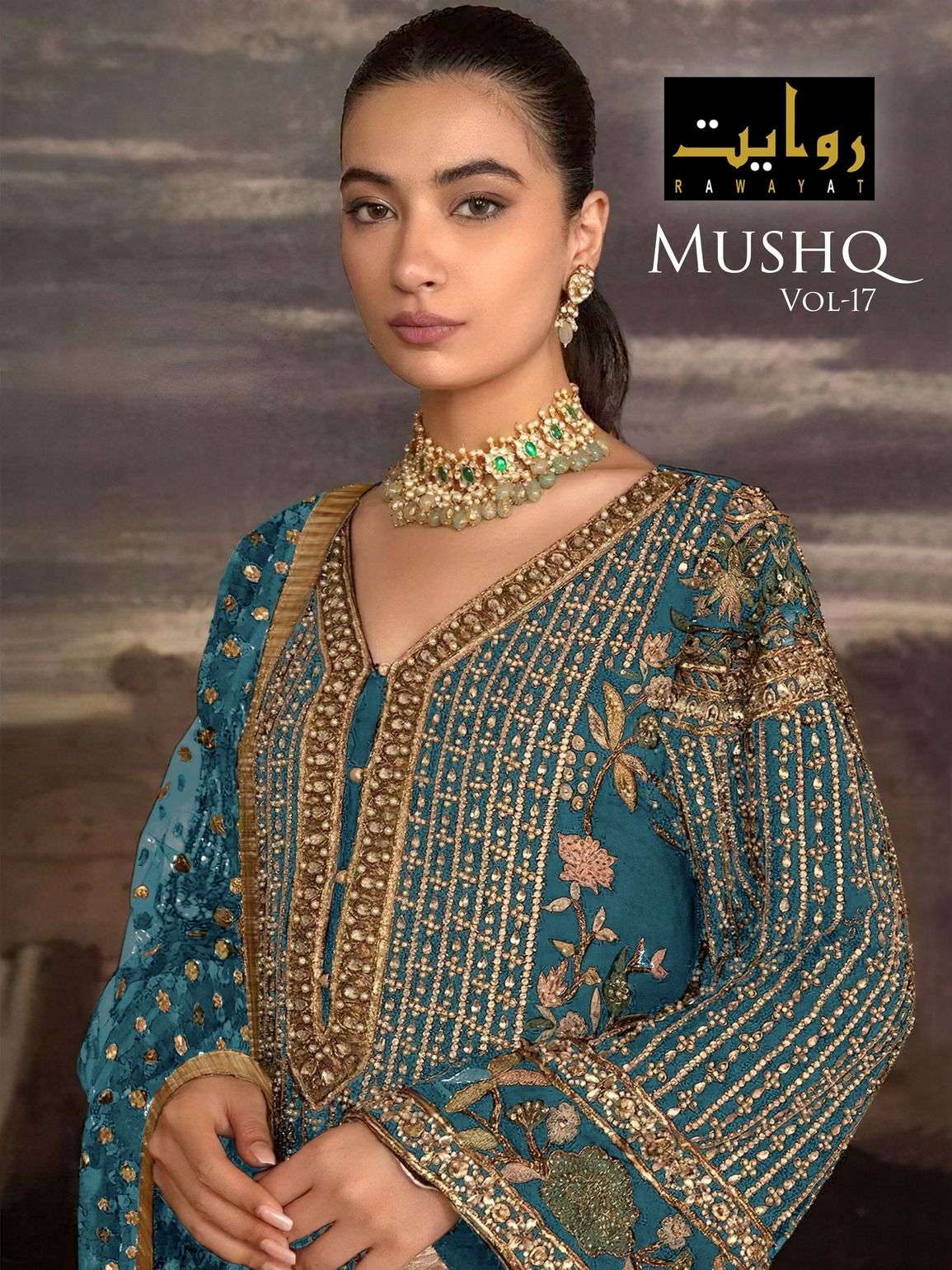 RAWAYAT MUSHQ VOL 17 FOUX GEORGETTE EMBROIDERY PAKISTANI SUITS