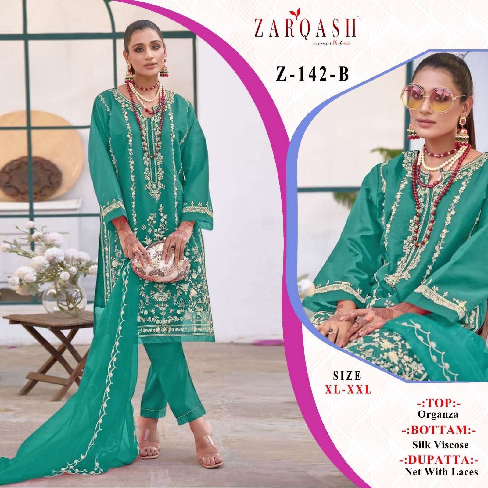 ZARQASH READYMADE Z 142 GEORGETTE HEAVY EMBRODERY WORK COLLECTION