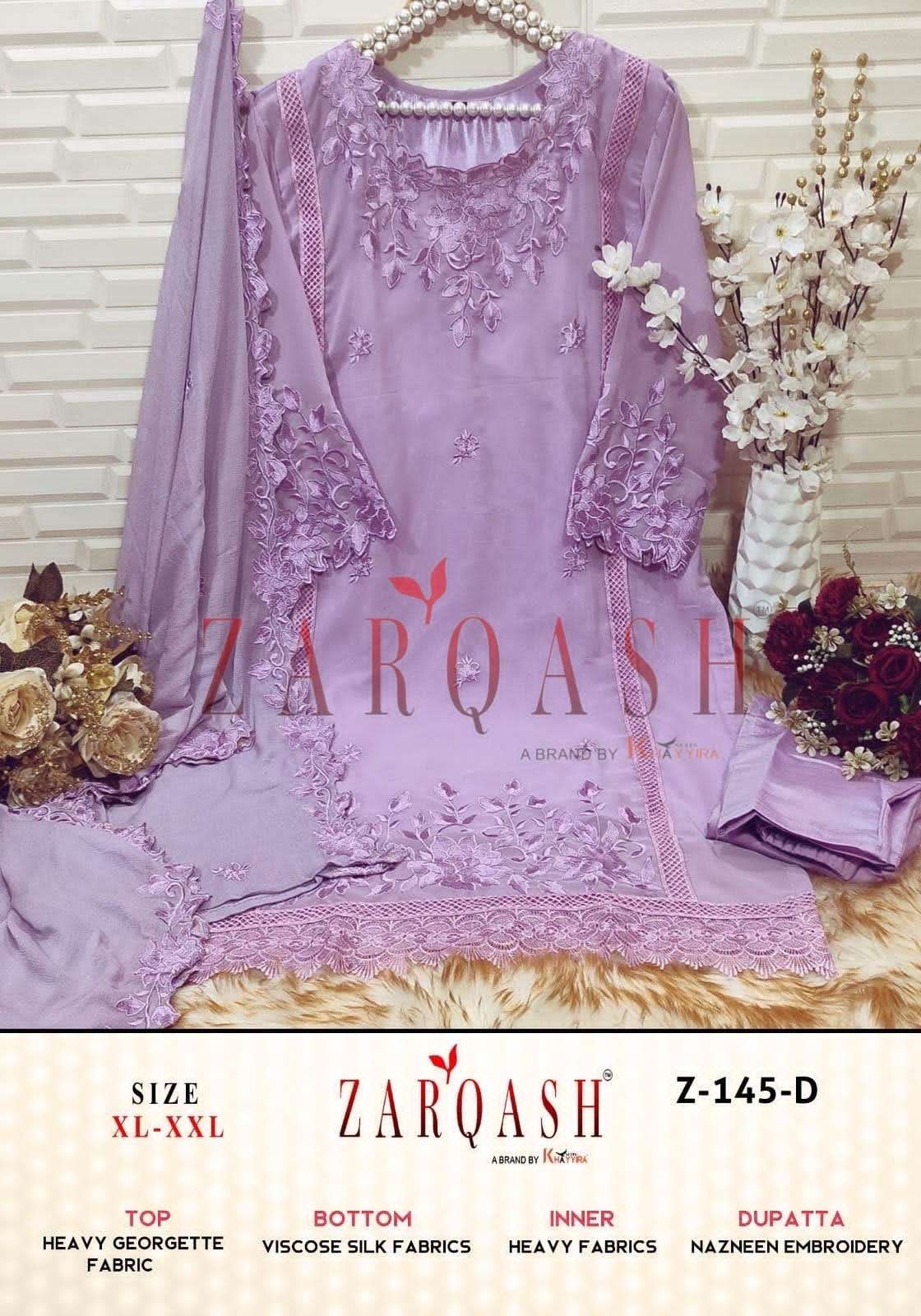 ZARQASH READYMADE Z 145 GEORGETTE HEAVY EMBRODERY WORK COLLECTION