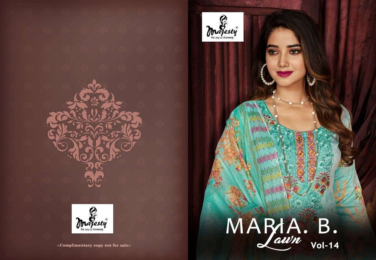 MAJESTY PRESENT MARIA B LAWN VOL-14 PAKISTANI SUIT COLLECTION
