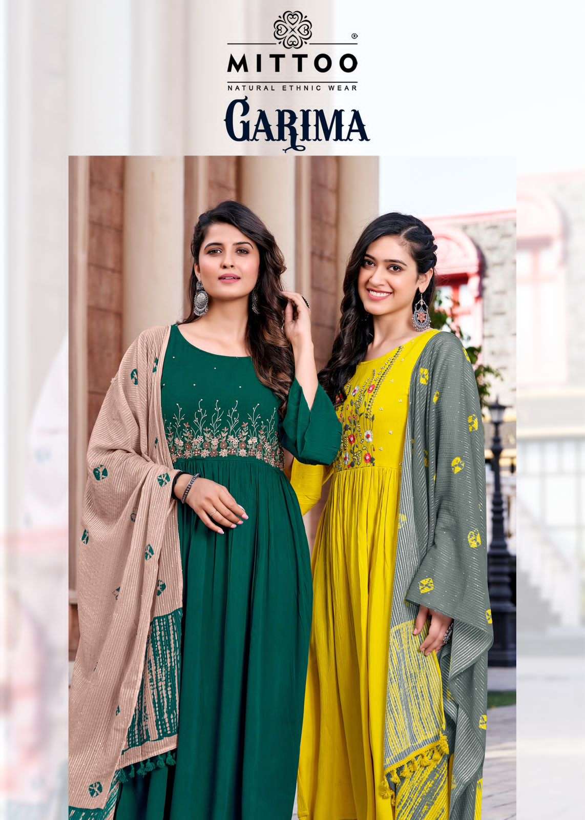 MITTO GARIMA RAYON KURTI PANT WITH DUPATTA LATEST CATALOGUE 2023