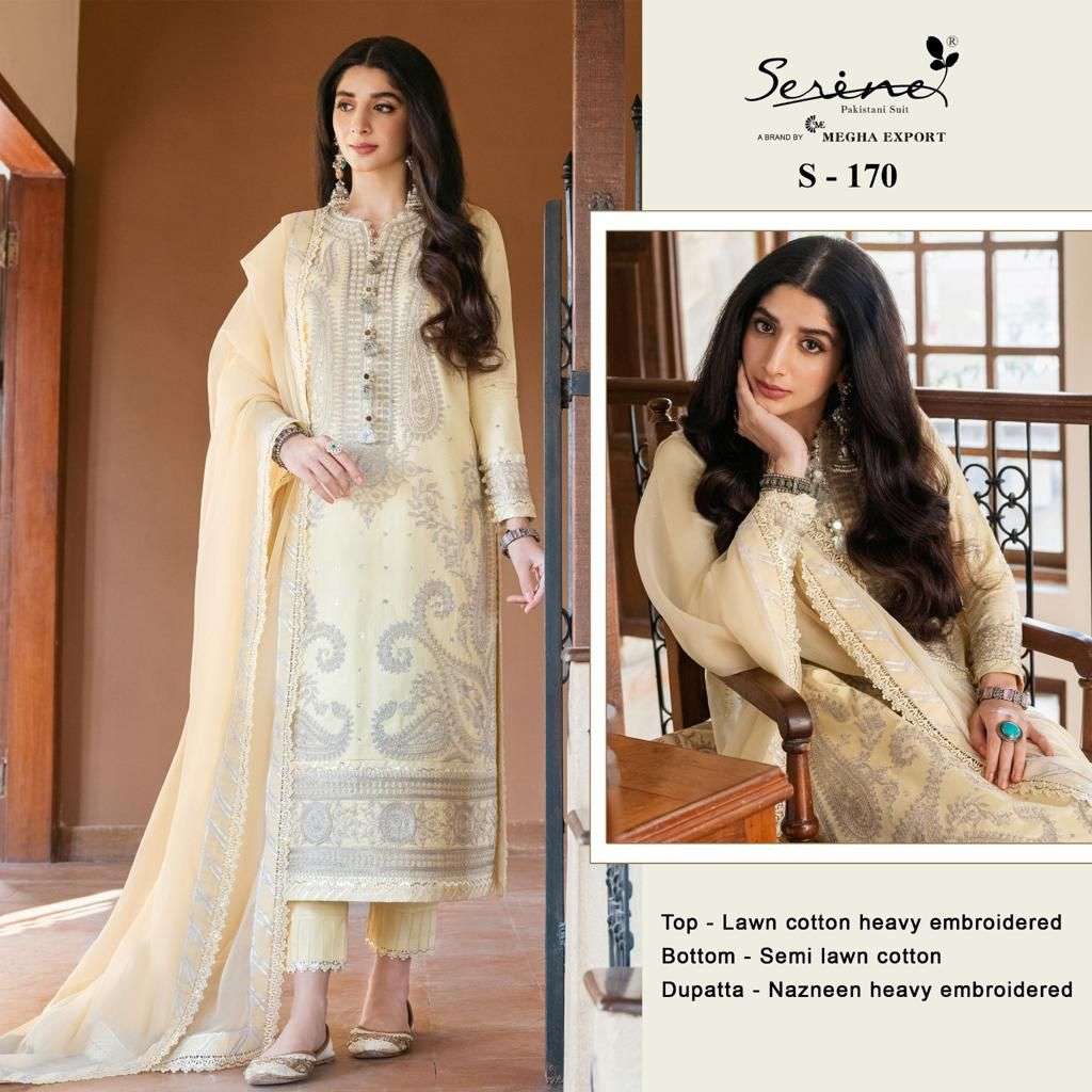 SERENE D NO:- S-170 LAWN COTTON HEAVY EMBROIDERERY COLLECTION