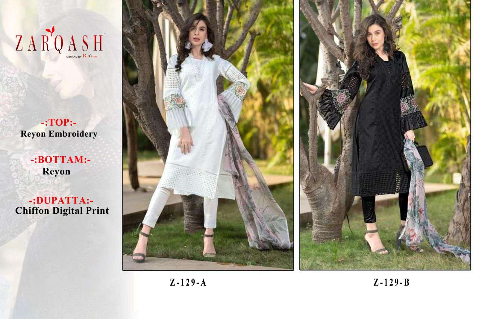ZARQASH Z 129 READYMADE PAKISTANI RAYON COLLECTION