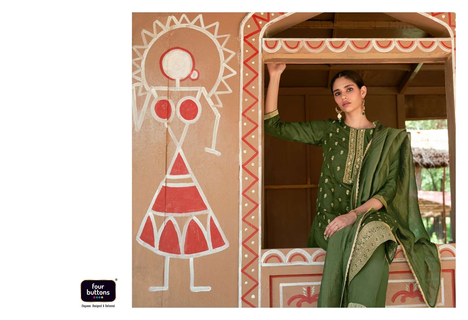 FOUR BUTTON PRESENT AFREEN WEAVE JACQUARD READYMADE SUIT COLLECTION