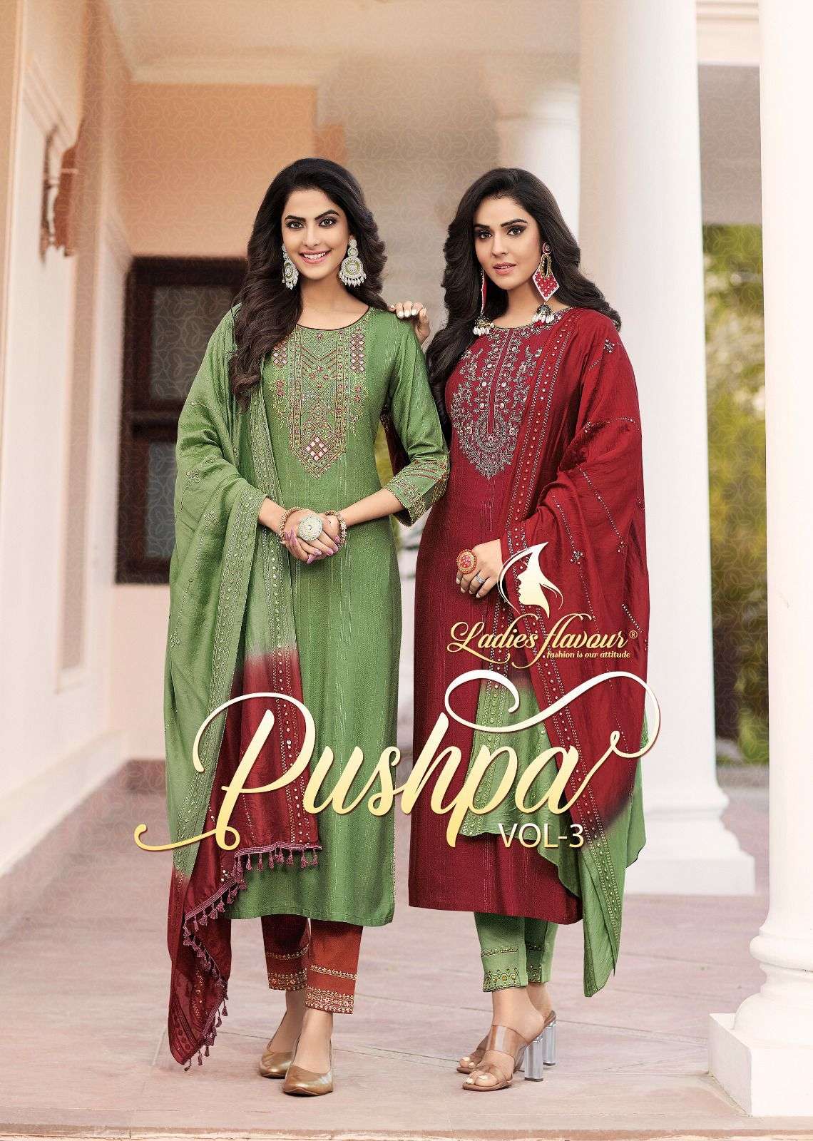 LADIES FLAVOUR PRESENT PUSHPA VOL-3 READYMADE KURTI COLLECTION