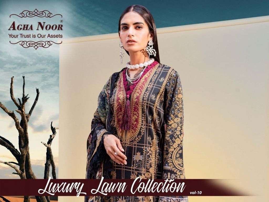 AGHA NOOR VOL 10 DESIGNER KARACHI SUIT MANUFACTURE RATE SUPPLIER 
