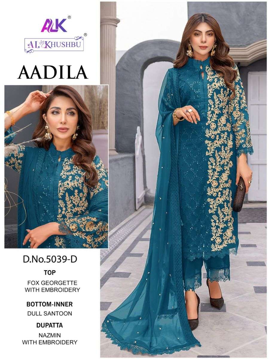 AL KHUSHBU AADILA GEORGETTE PAKISTANI SUIT COLLECTION WHOLESALE PRICE 2023