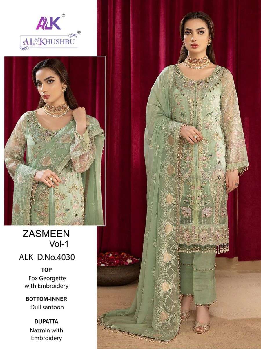 AL KHUSHBU ZASMEEN VOL 1 GEORGETTE EMBROIDERY PAKISTANI SUIT COLLECTION 