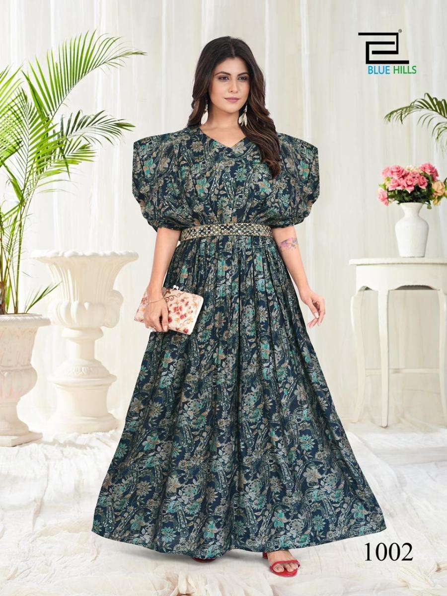 Buy Teal Blue Latest Designer Party Wear Real Georgette Gown Suit |  Anarkali Suits
