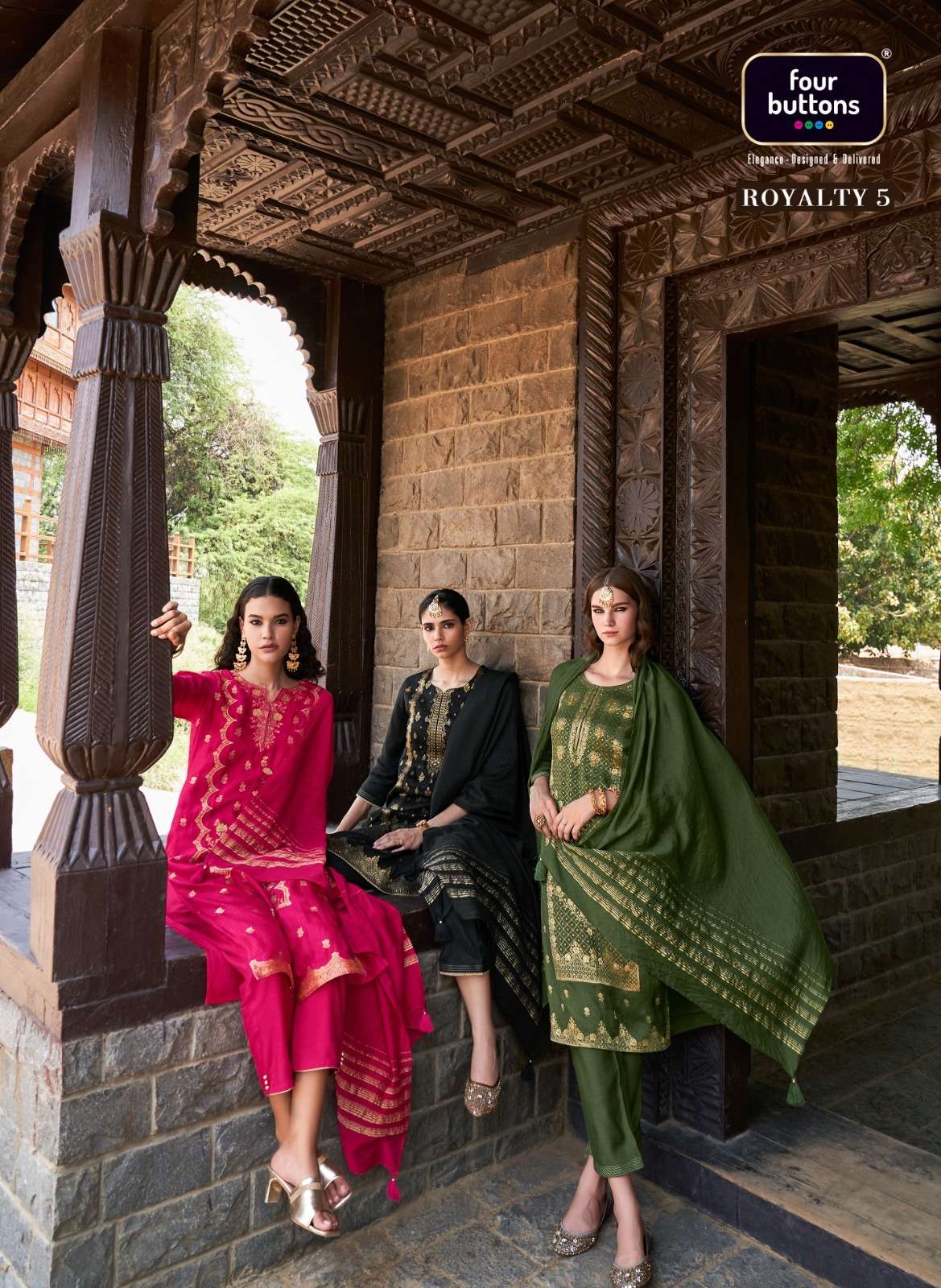 FOUR BUTTON PRESENT ROYALTY 5 NEW PREMIUM SILK READYMADE COLLECTION