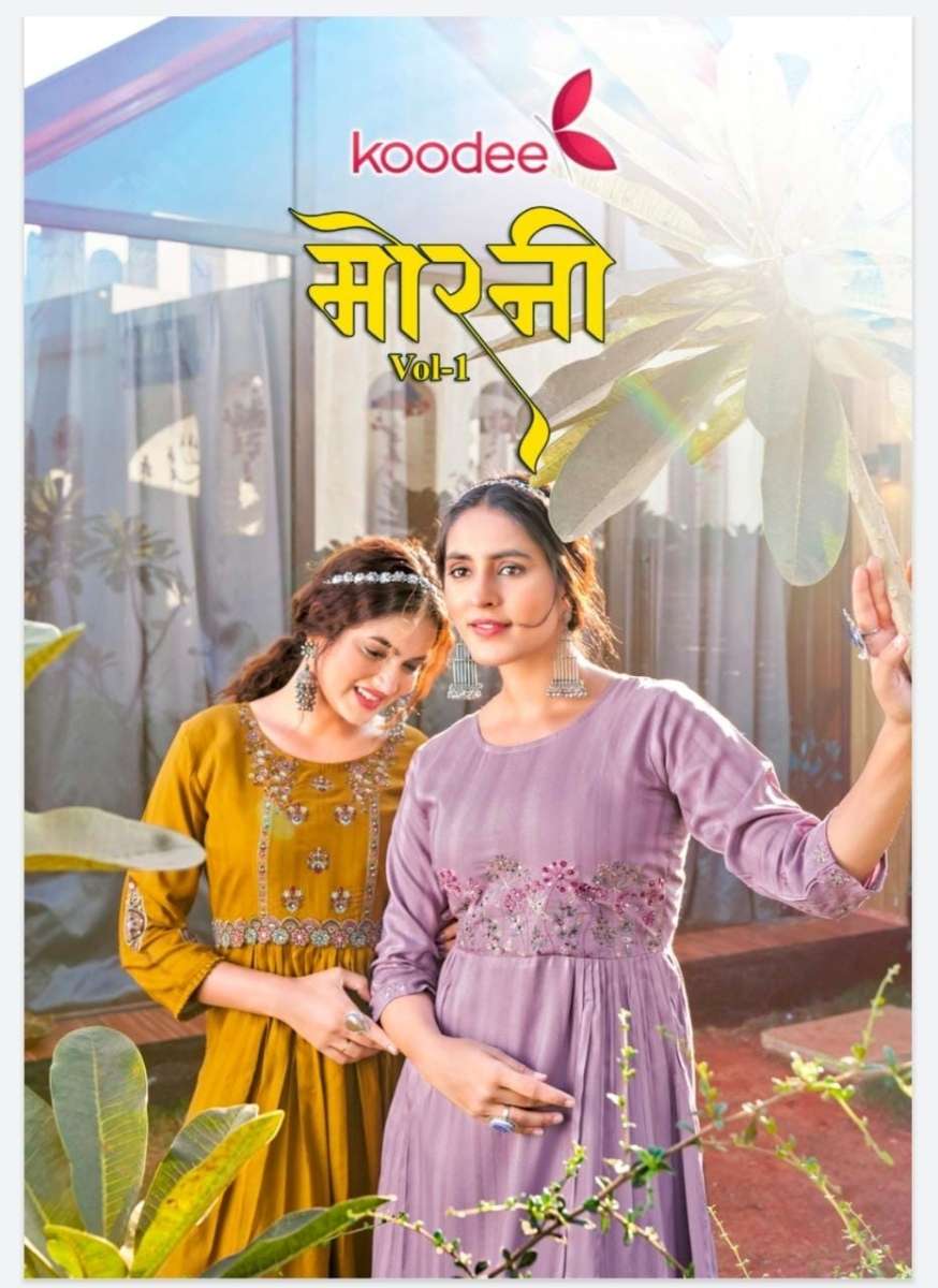 KOODEE MORNI VOL 1 HANDWORK KURTI SUPPLIER WHOLESALE RATE 