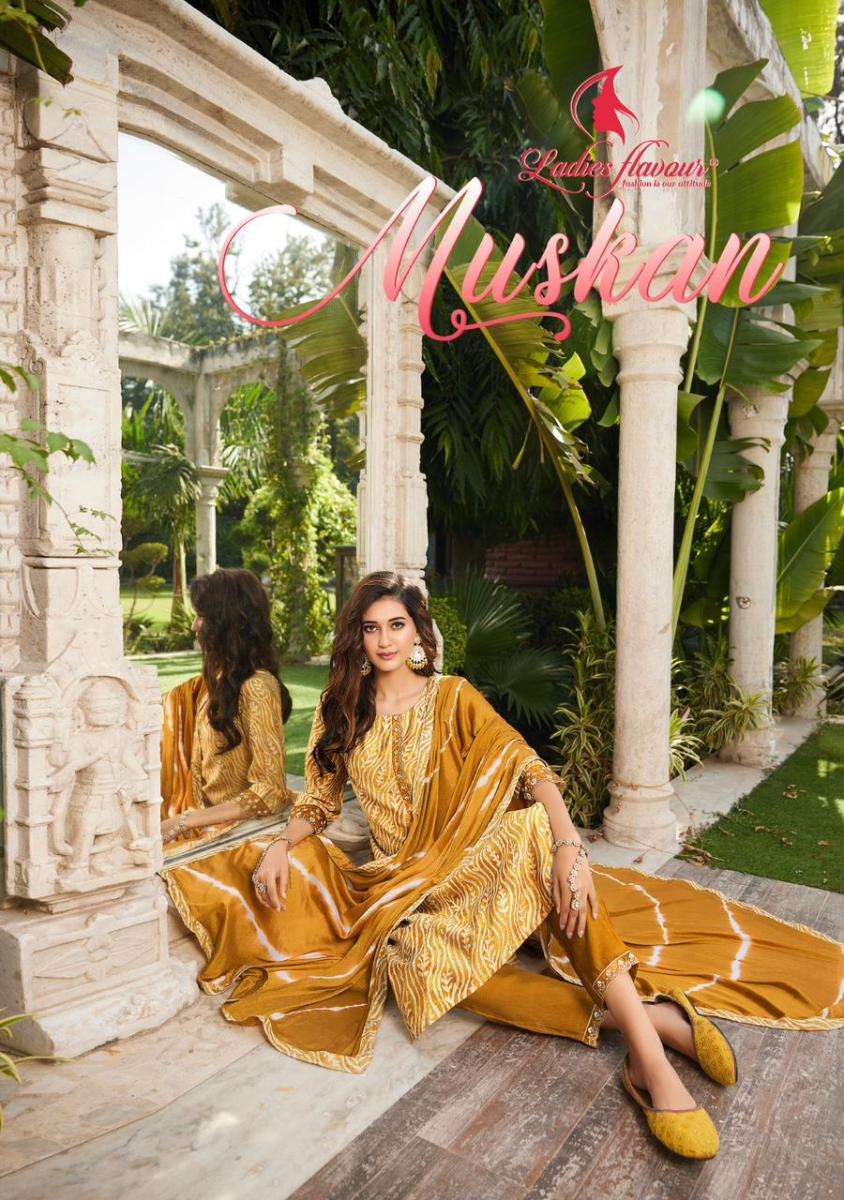 LADIES FLAVOUR MUSKAN DESIGNER CHANDERI SUIT COLLECTION SUPPLIER 2023