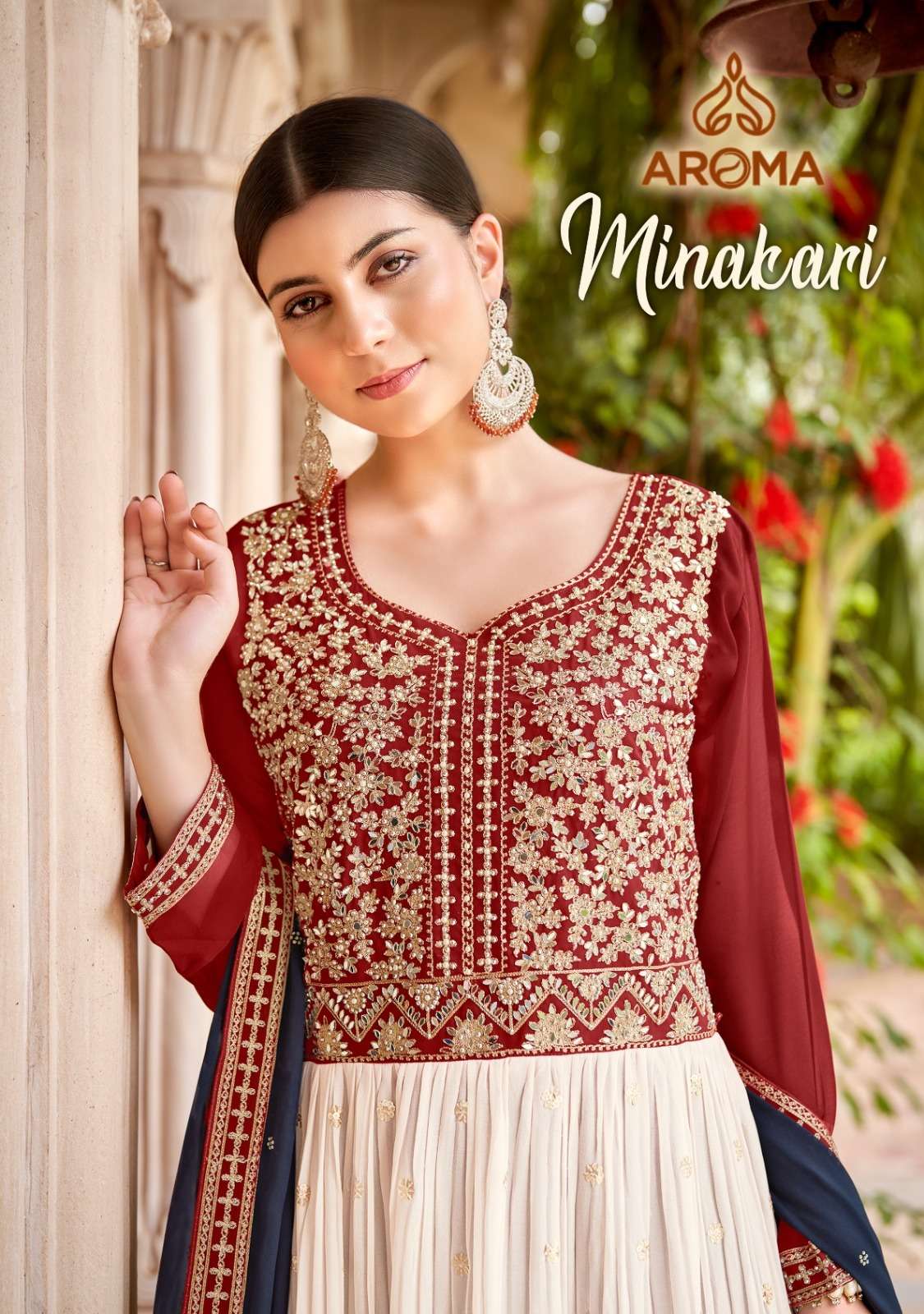 SARA TRENDZ PRESENT MINAKARI FAUX GEORGETTE ANARKALI GOWN COLLECTION