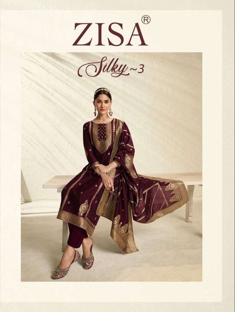 ZISA CHARMI PRESENT SILKY 3 PREMIUM BEMBERG SILK JACUARD SUIT COLLECTION