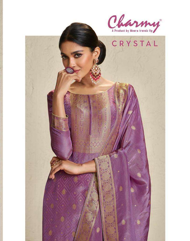 ZISA CHARMY CRYSTAL JACQUARD PARTY WEAR COLLECTION SUIT AVAILABLE                                                                                                                                                                                