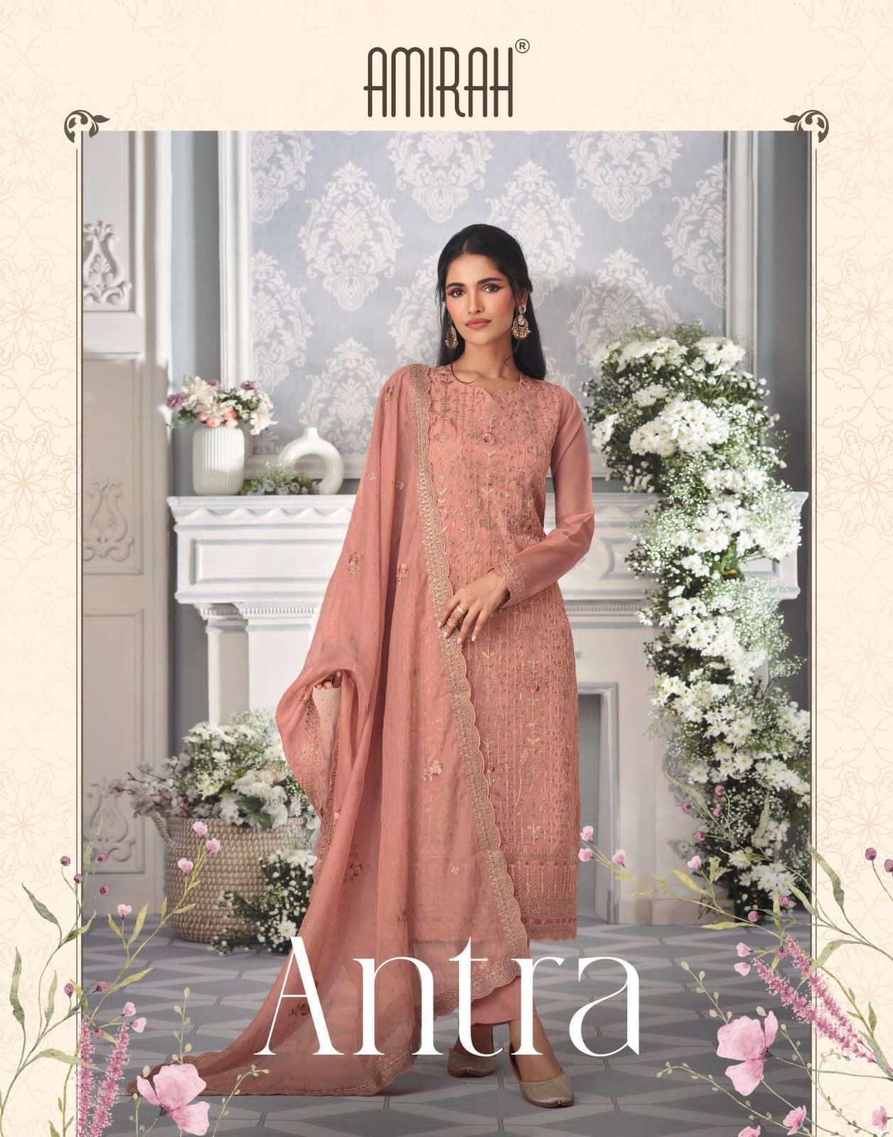 AMIRAH ANTRA DESIGNER ORGANZA SILK FUNCTION WEAR SUIT SUPPLIER IN WHOLESALE RATE 