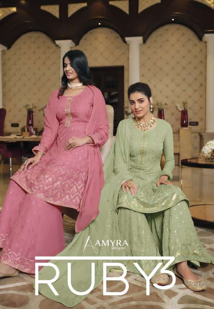 AMYRA DESIGNER RUBY VOL 3 DESIGNER PALAZOO DRESS EXPORT