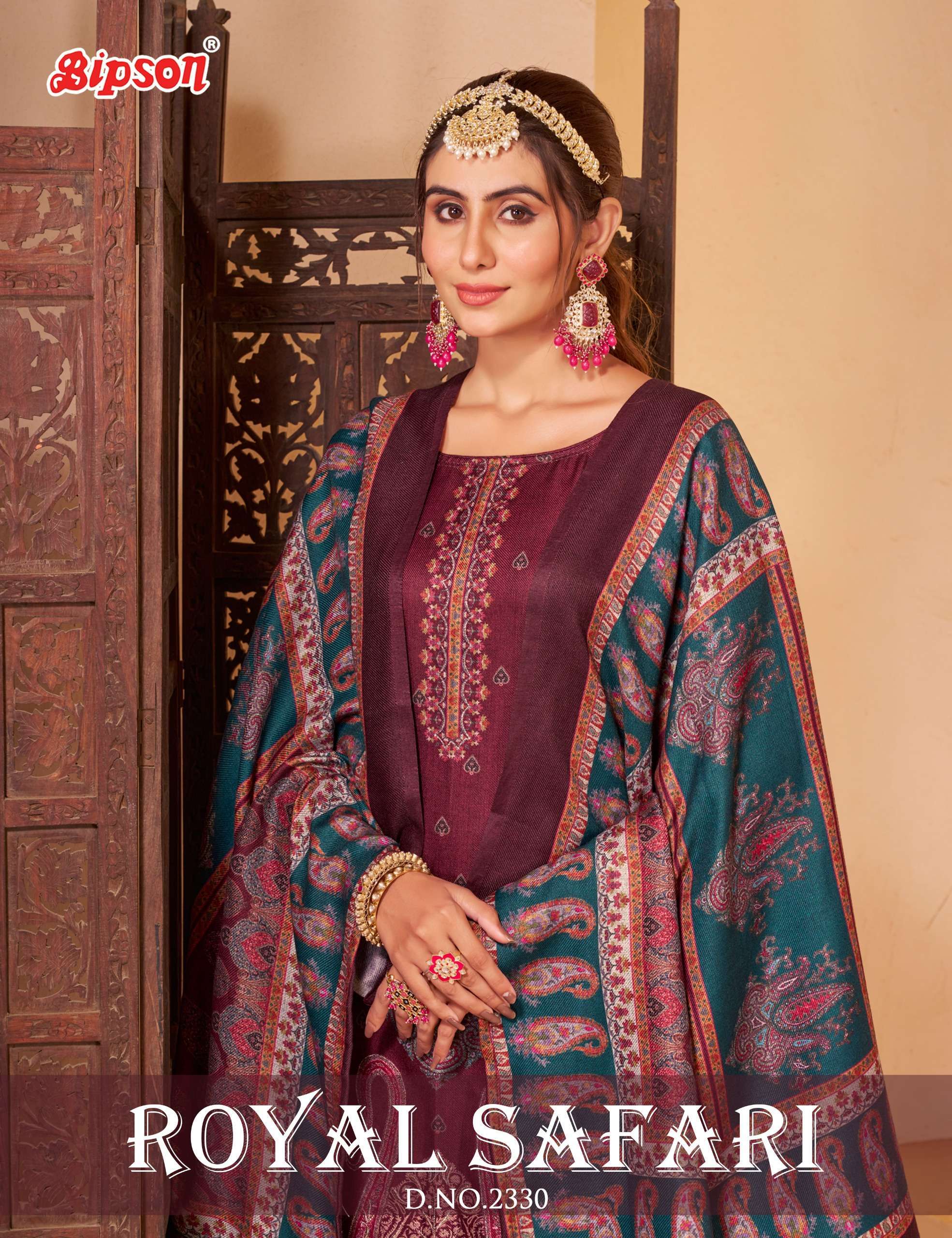 BIPSON ROYAL SAFARI 2330 FANCY WINTER PASHMINA SUIT CATALOG SUPPLIER 2023