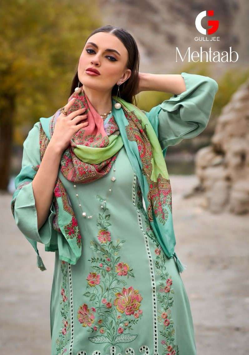 GULL JEE MEHTAAB WINTER WEAR PASHMINA SUIT CATALOG SUPPLIER BEST RATE 