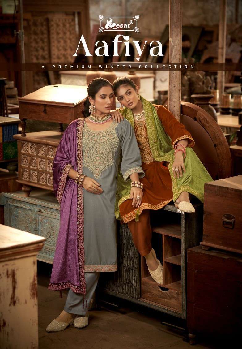 KESAR AAFIYA PURE VELVET DESIGN DRESS COLLECTION WHOLESALE PRICE SUPPLIER 