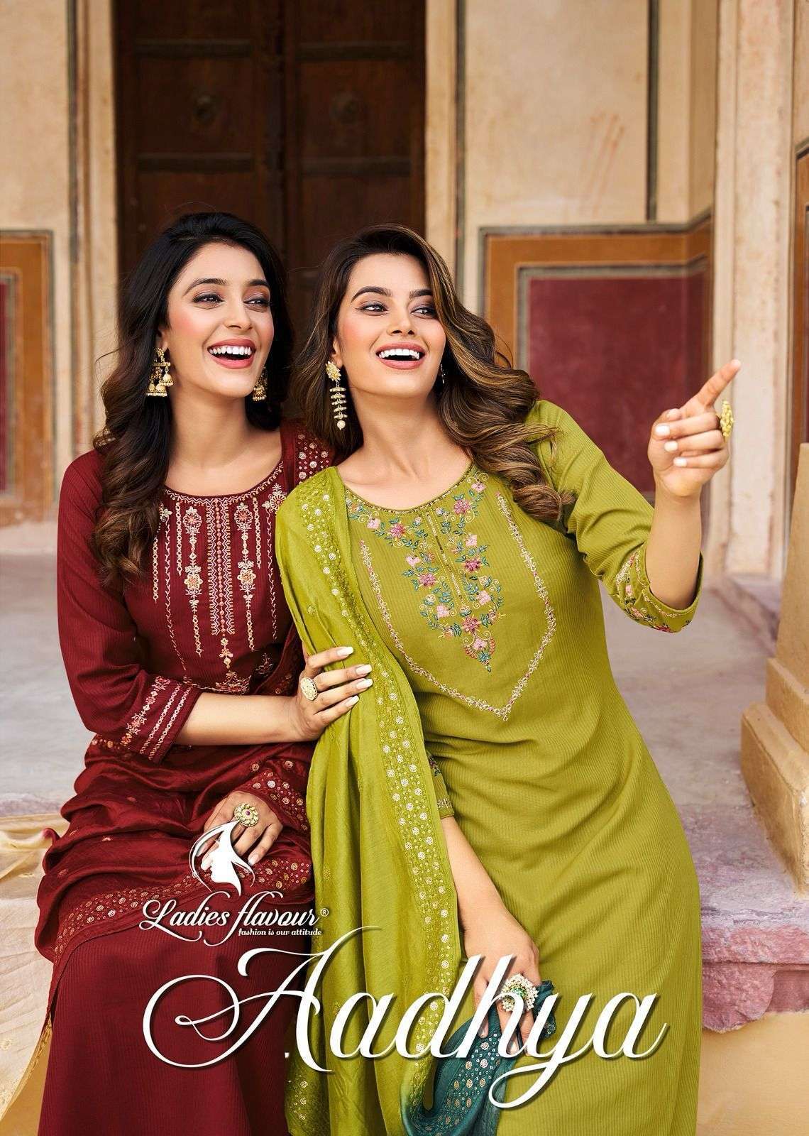 LADIES FLAVOUR AADHYA HEAVY CHINON TOP BOTTOM WITH DUPATTA LATEST CATALOGUE SUPPLIER