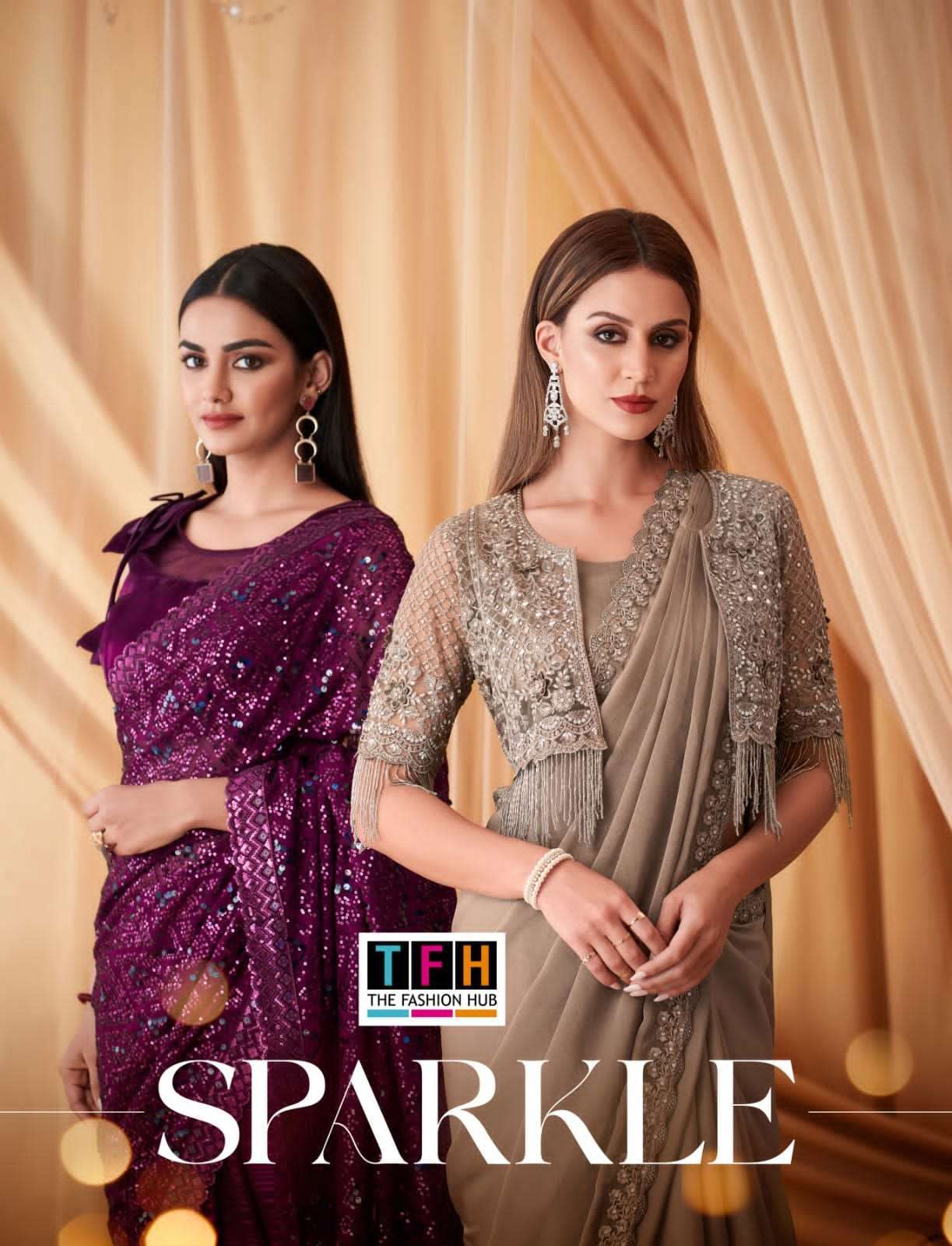 TFH THE SPARKLE VOL 4 7601 TO 7614 PARTYWEAR SAREE EXPORTS 