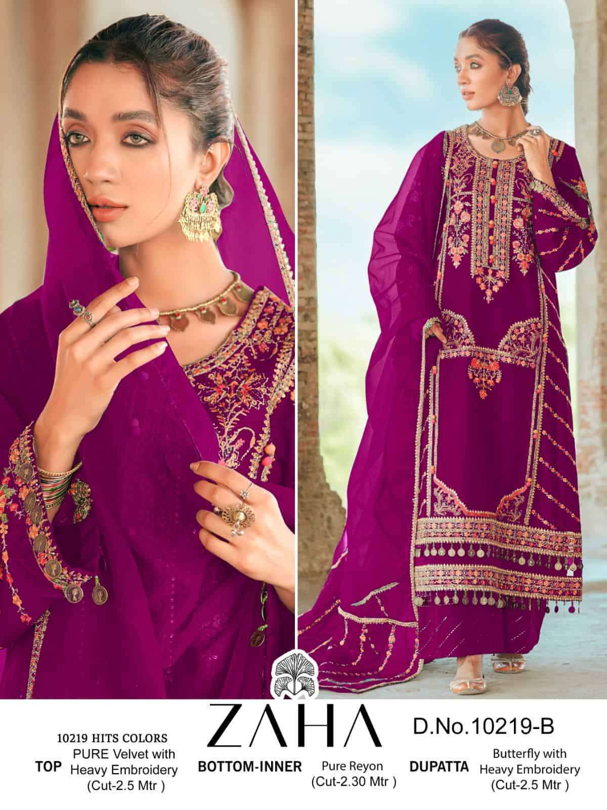 Zaha 10119 F Party Wear Style Designer Pakistani Suit Wholasaler