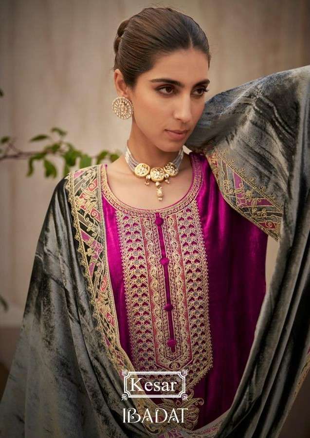 Kesar Shahin 1005 - Pure Pashmina Prints With Elegant Embroidery Suit |  Elegant embroidery, Embroidery suits, Woman suit fashion