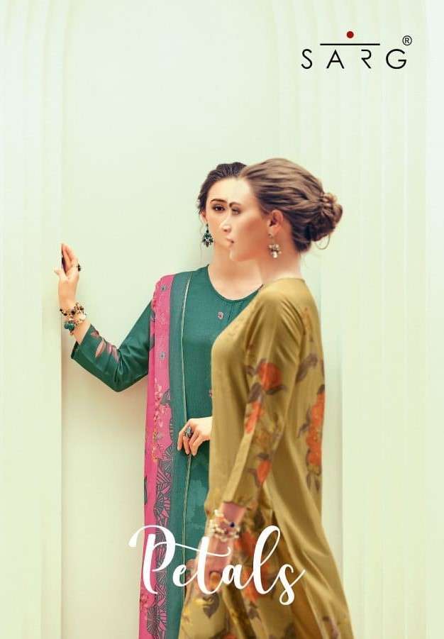 SARG PETALS VISCOSE MUSLIN SILK PARTYWEAR SUIT COLLECTION WHOLESALE PRICE 