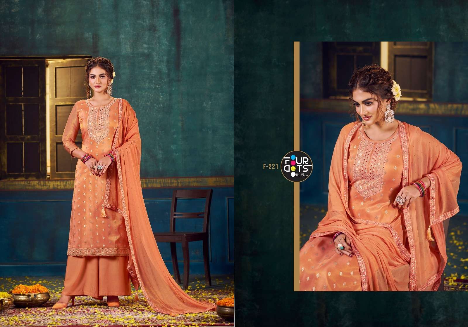 FOUR DOTS PRESENT AASHU NEW PURE ORGANZA SILK SALWER SUIT COLLECTION