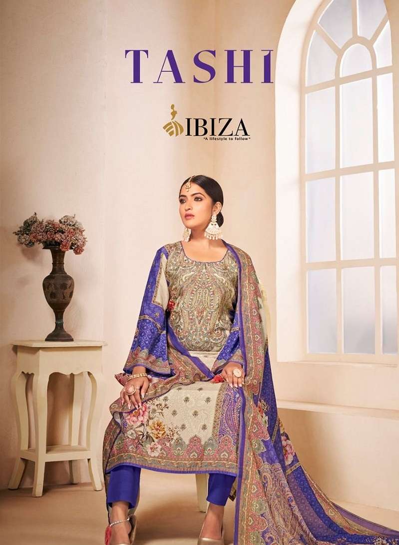 IBIZA LATEST CATALOGUE TASHI PURE MUSLIN PRINTED HANDWORK DESIGNER