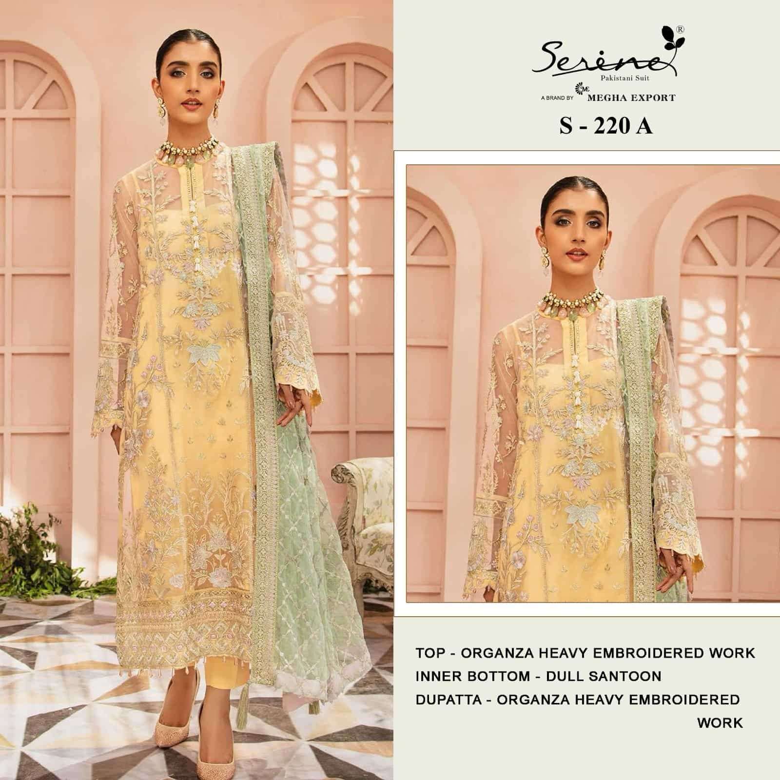SERENE PAKISTANI DESIGNER SUITS WHOLESALE RATE SURAT