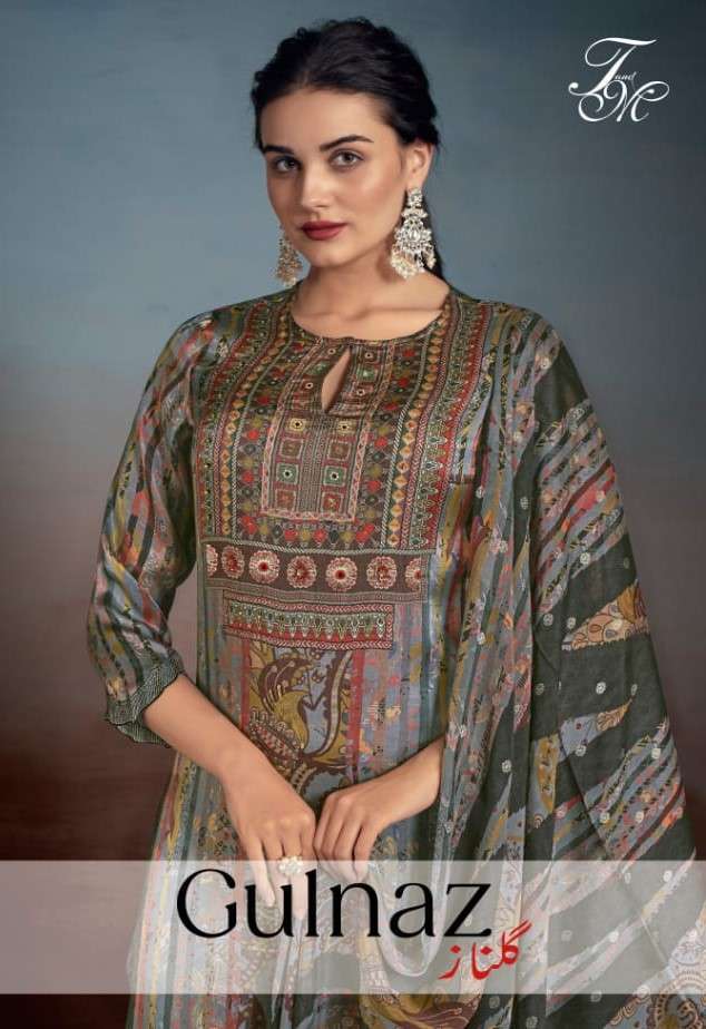 T & M DESIGNER GULNAZ G407 GAZI SILK WITH HANDWORK SUIT COLLECTION BEST RATE 