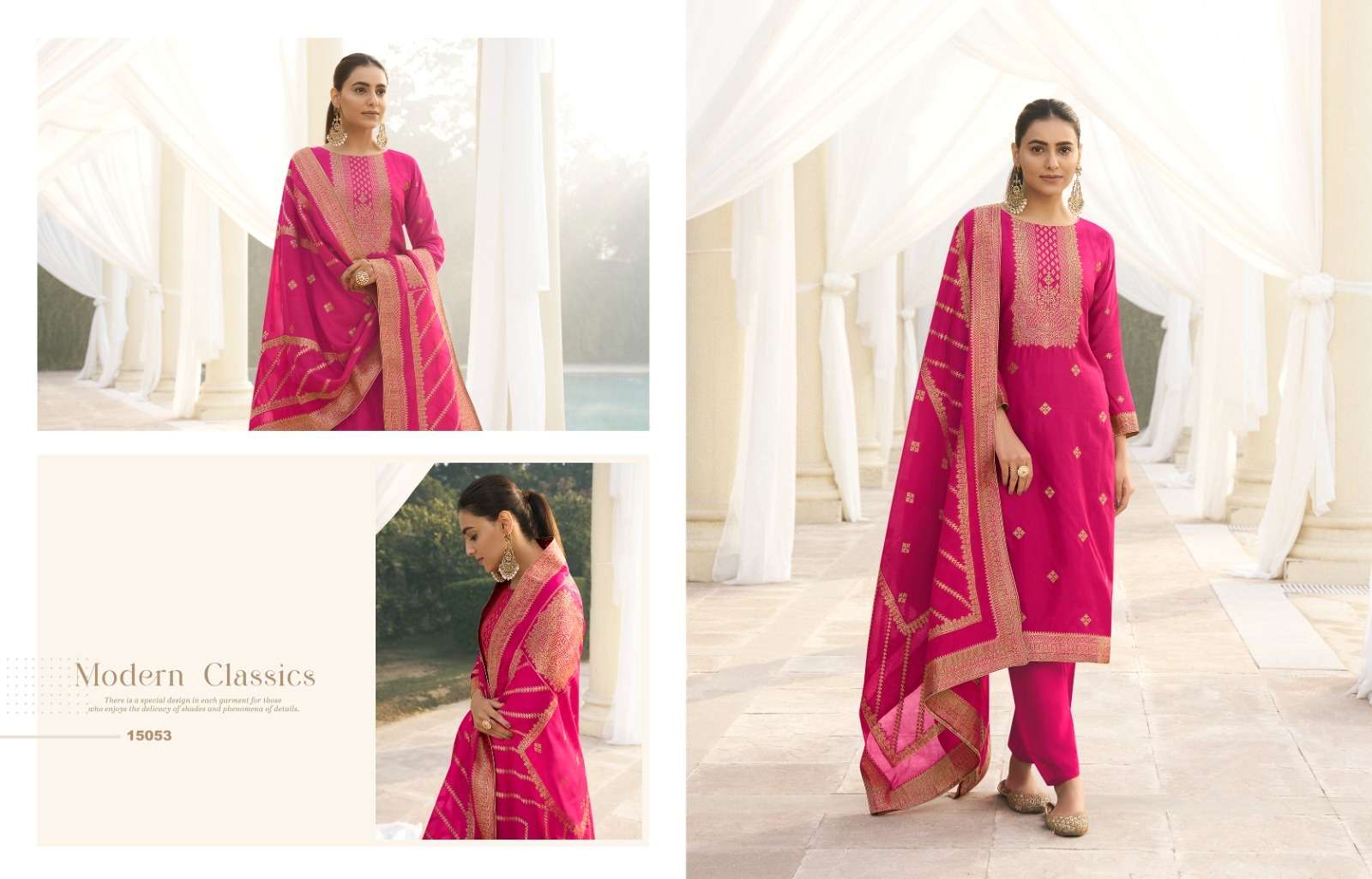 ZISA OLIVE VOL 2 PURE SILK JACQUARD DESIGNER SUIT AVAILABLE AT WHOLESALE RATE