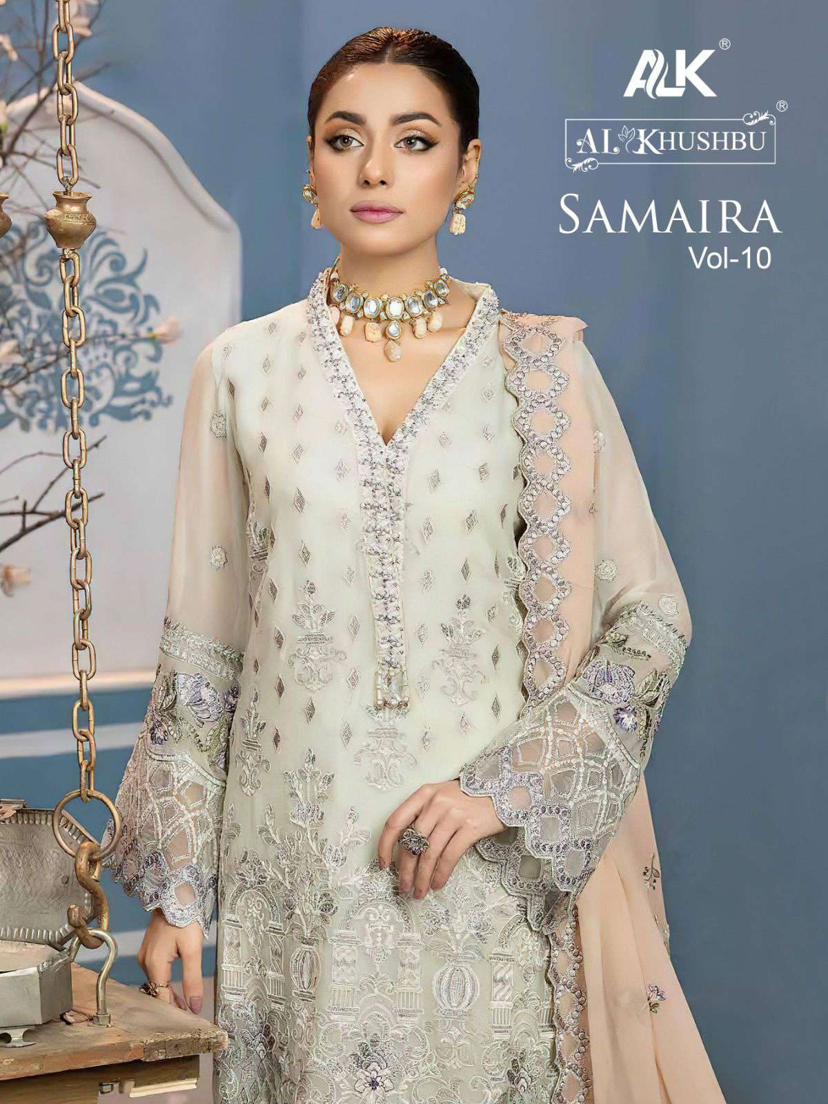 AL KHUSHBU SAMAIRA VOL 10 PAKISTANI GEORGETTE SUITS LATEST CATALOGUE 2024
