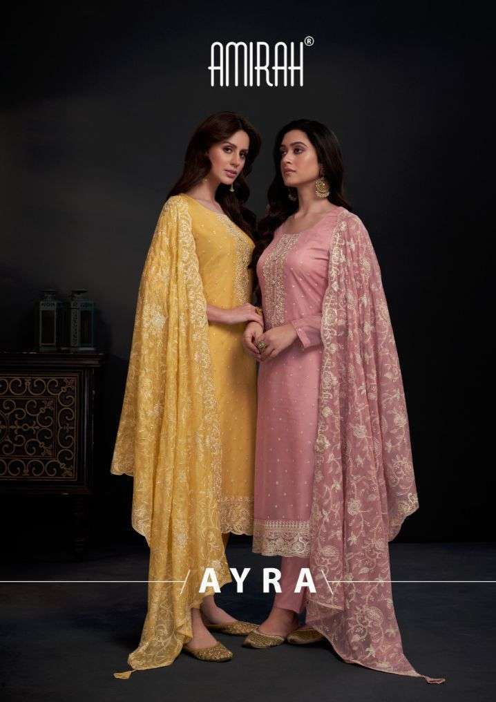 AMIRAH AYRA LATEST DESIGNER ORGANZA LADIES SUIT WHOLESALER IN SURAT 