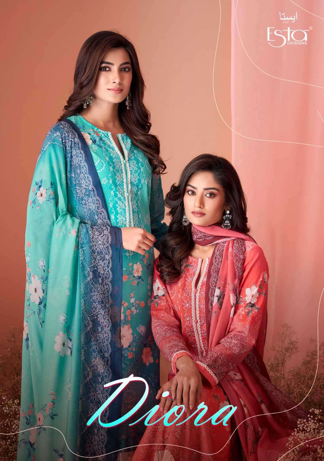 ESTA DIORA PRINTED COTTON SALWER SUIT COLLECTION BEST RATE SUPPLIER IN SURAT 
