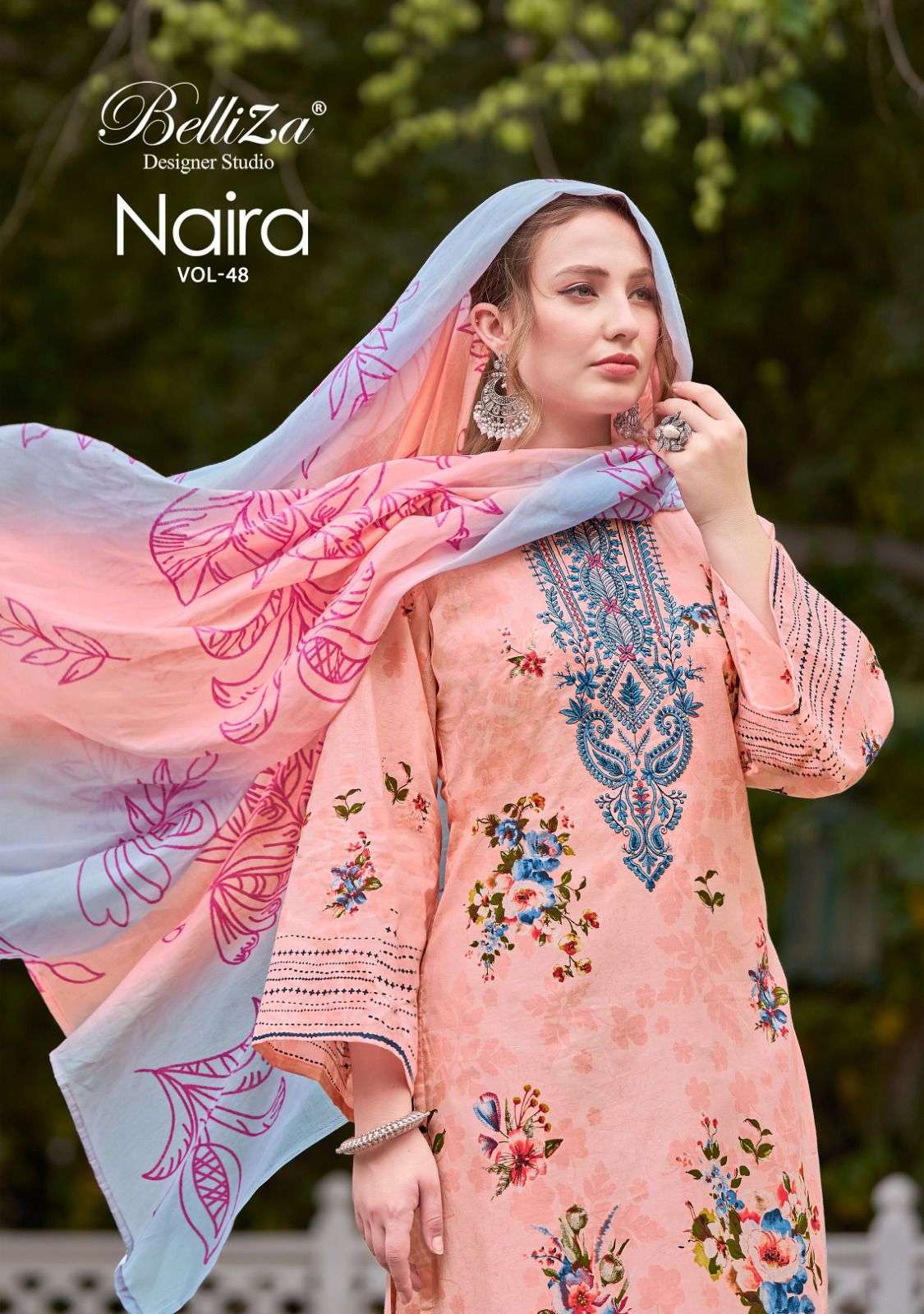 BELLIZA NAIRA VOL 48 PURE COTTON PRINTED SALWER SUIT COLLECTION WHOLESALE PRICE 2024