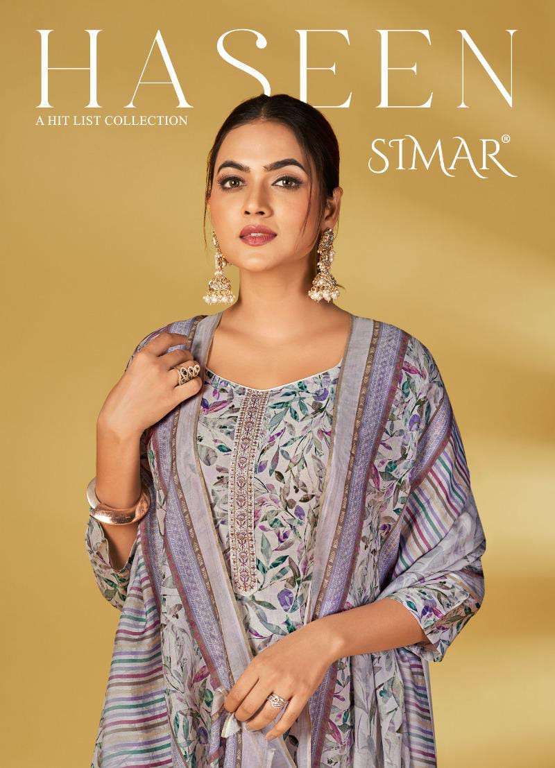 GLOSSY SIMAR HASEEN A HIT LIST COLLECTION MUSLIN SUIT CATALOG DEALERS 