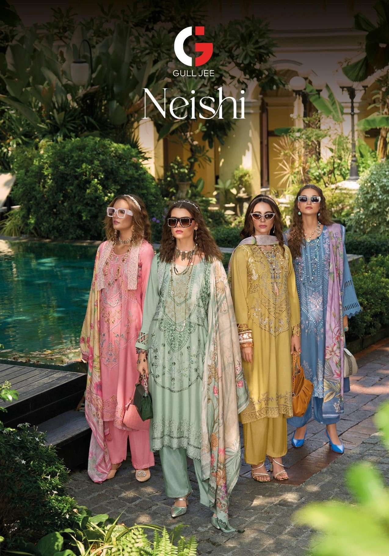 GULL JEE NEISHI MUSLIN SALWER SUIT COLLECTION WHOLESALE RATE SURAT