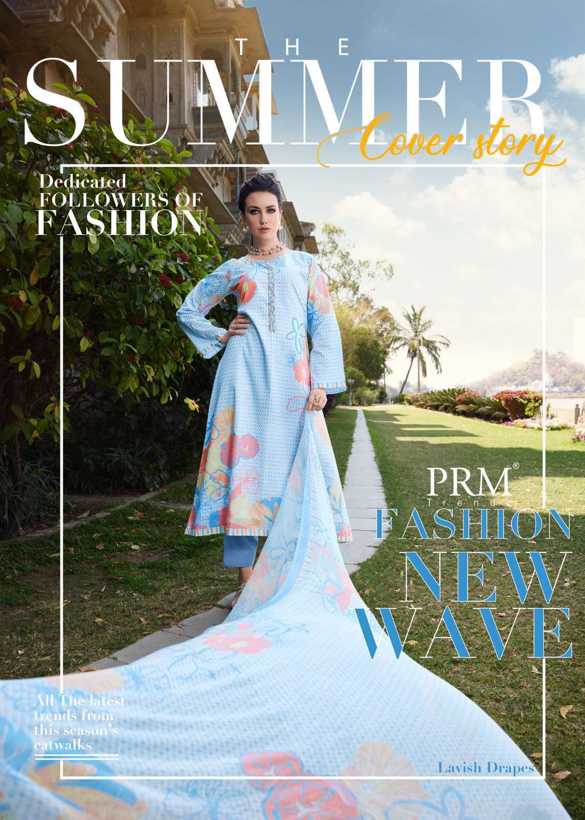 PRM TRENDZ THE SUMMER COVER STORY PURE LAWN COTTON DRESS CATALOG DEALER 2024
