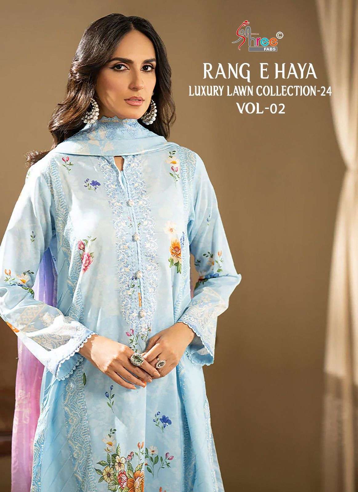 SHREE FABS RANG E HAYA LUXURY LAWN COLLECTION 24 VOL 2 COTTON PAKISTANI COLLECTION WHOLESALER IN SURAT