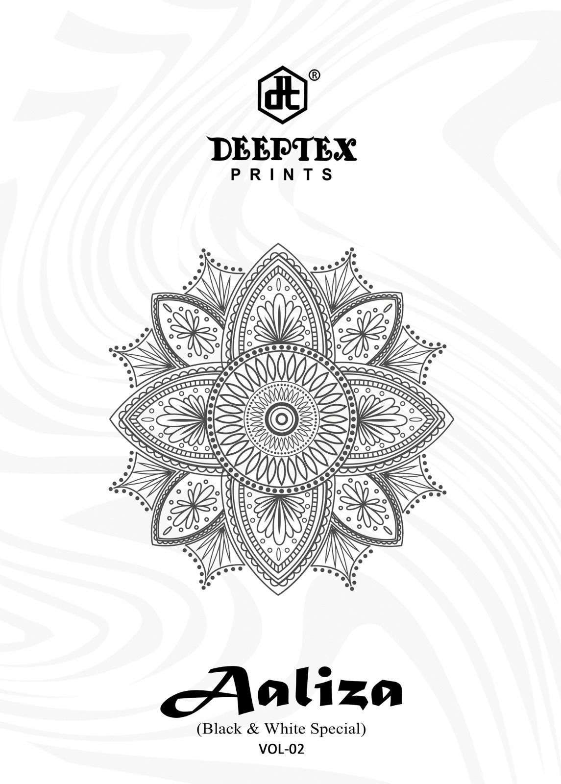 DEEPTEX AALIZA VOL 2 BLACK AND WHITE COTTON PRINTED SUIT CATALOGUE WHOLESALE PRICE