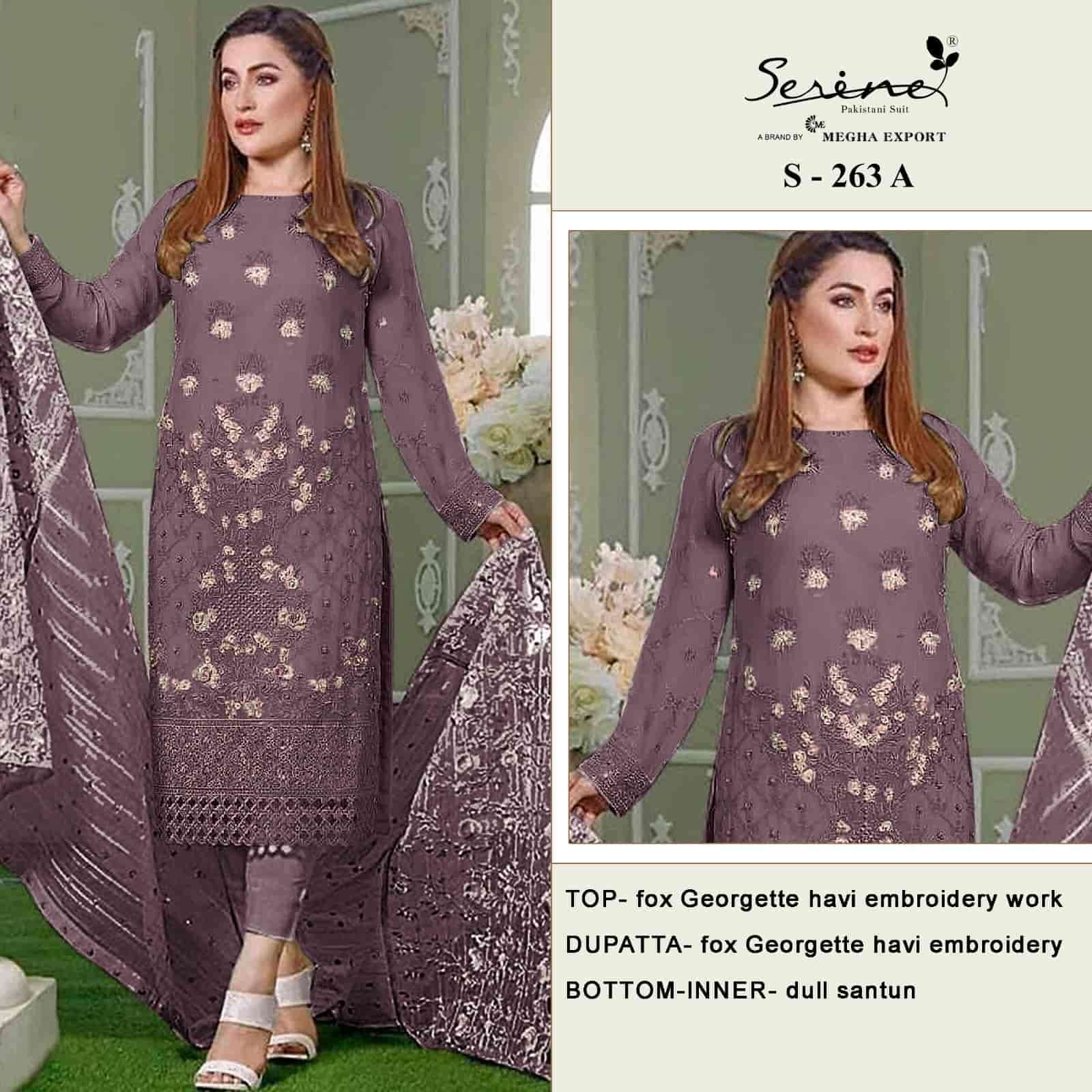 SERENE S 263 COLORS PAKISTANI LATEST DESIGNER EMBROIDERED SUIT DEALER IN SURAT 2024