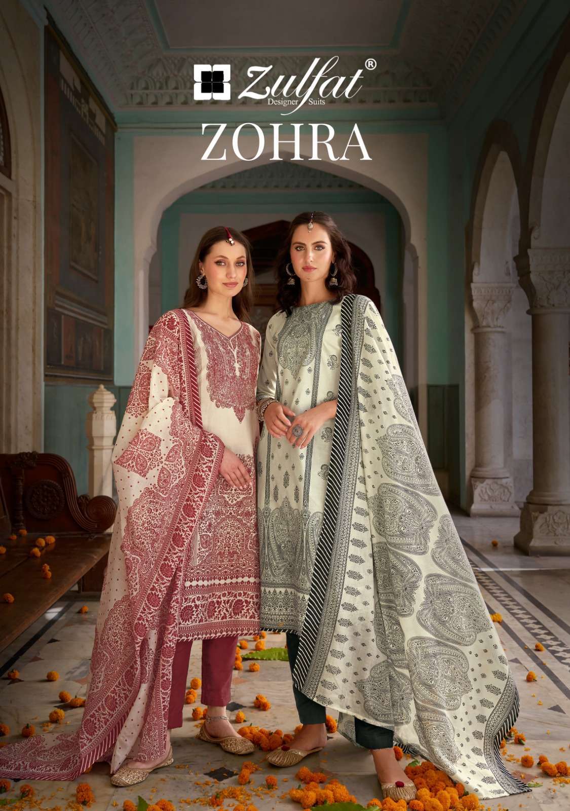 ZULFAT ZOHRA DESIGNER PRINTED PURE COTTON SALWER SUIT COLLECTION WHOLESALE PRICE 
